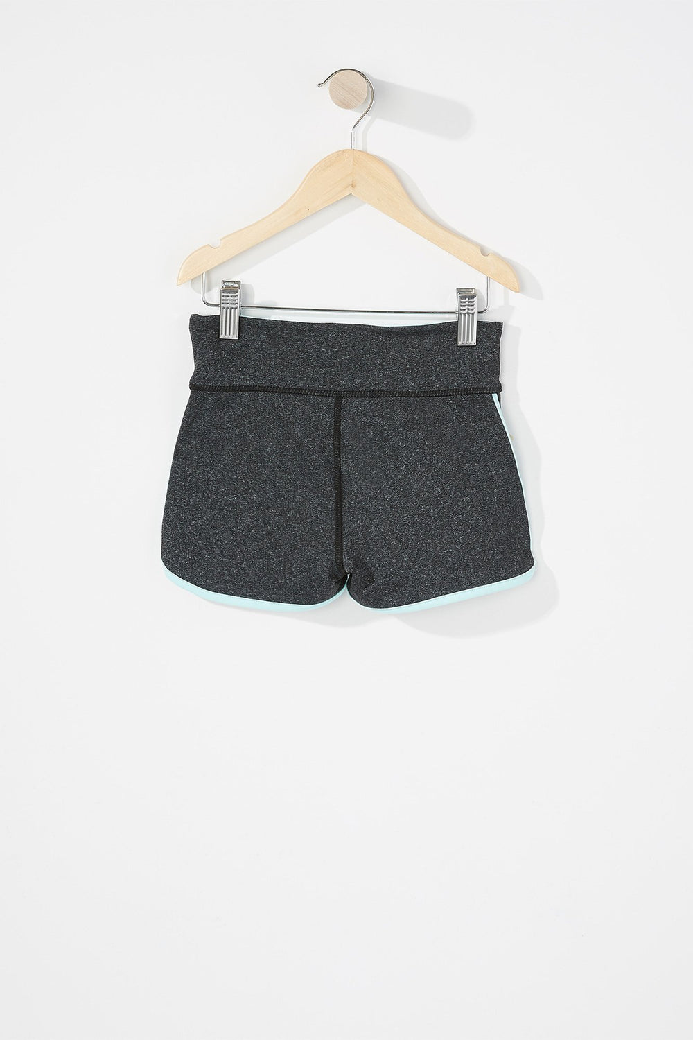 Kids Girls Banded Active Dolphin Hem Short Charcoal