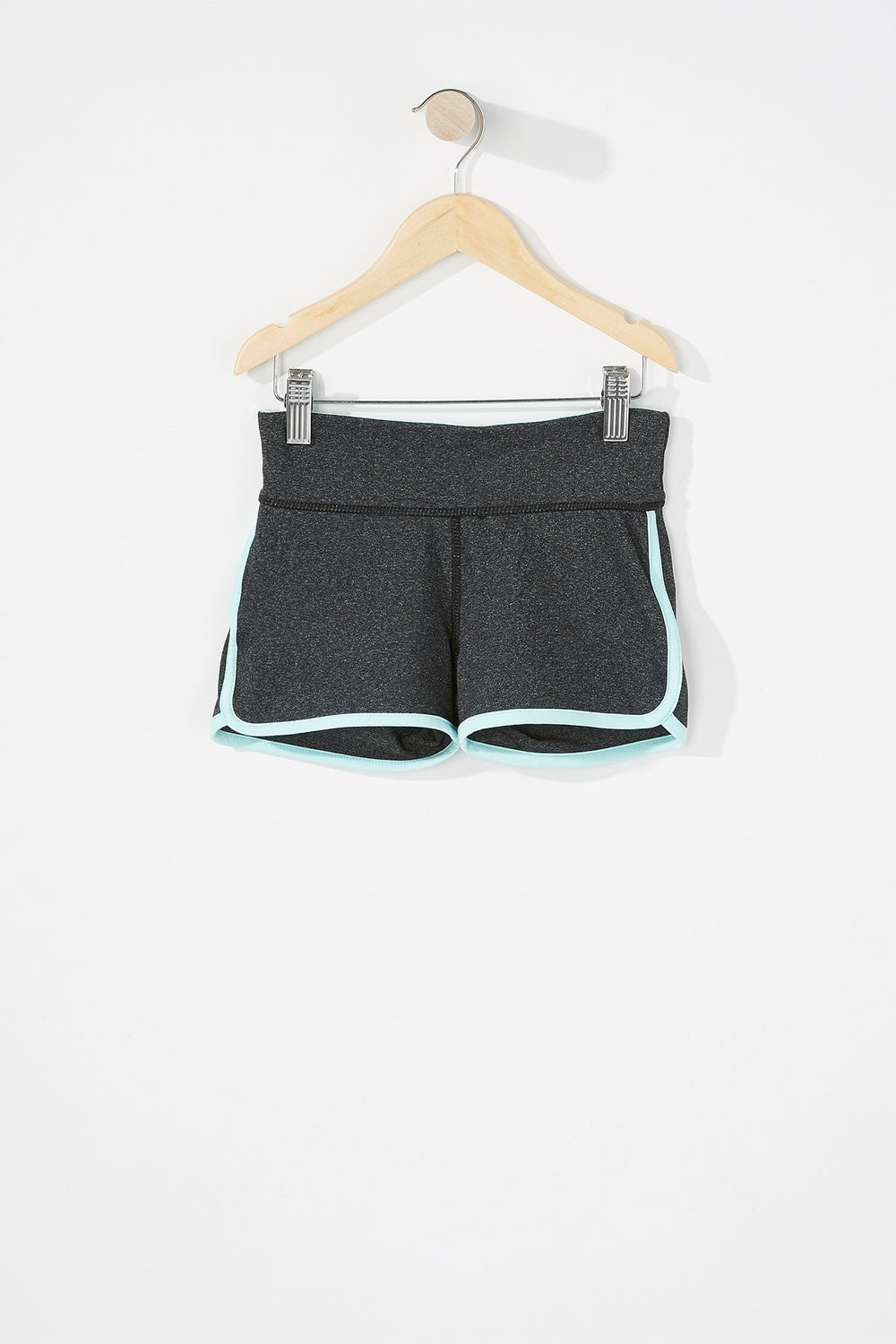 Kids Girls Banded Active Dolphin Hem Short Charcoal