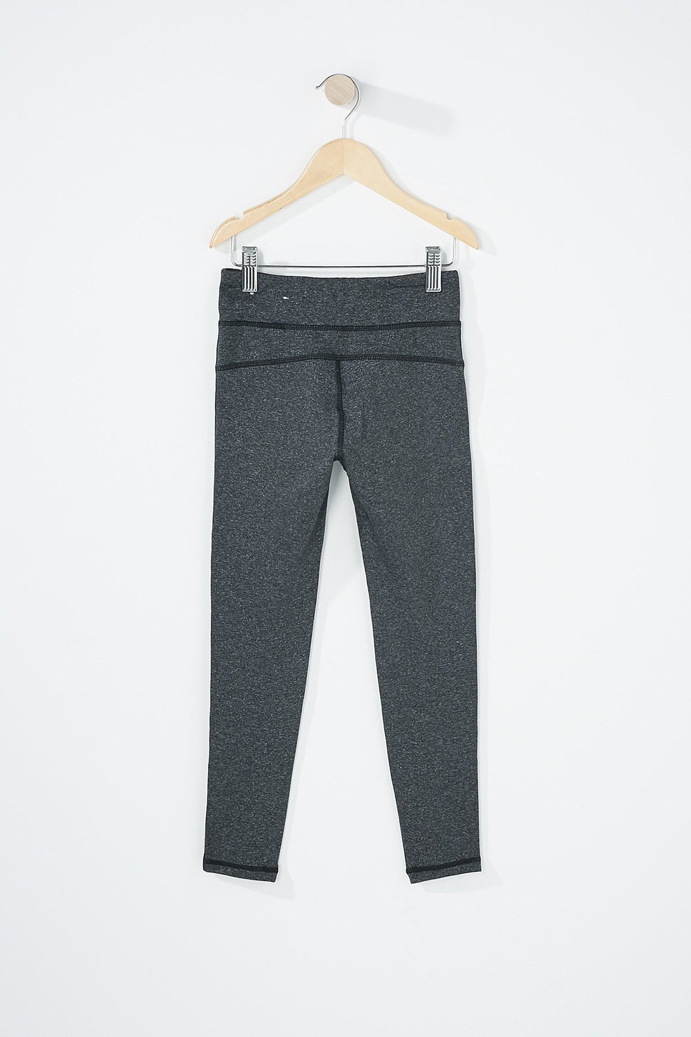 Kids Girls Colour Block Mesh Knee Active Legging Charcoal