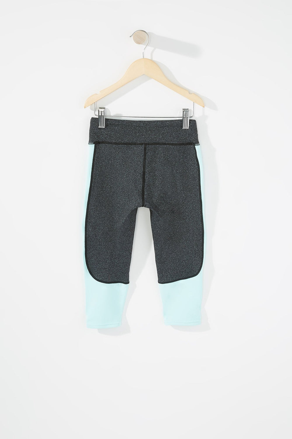 Kids Girls Colour Block Printed Active Legging Charcoal