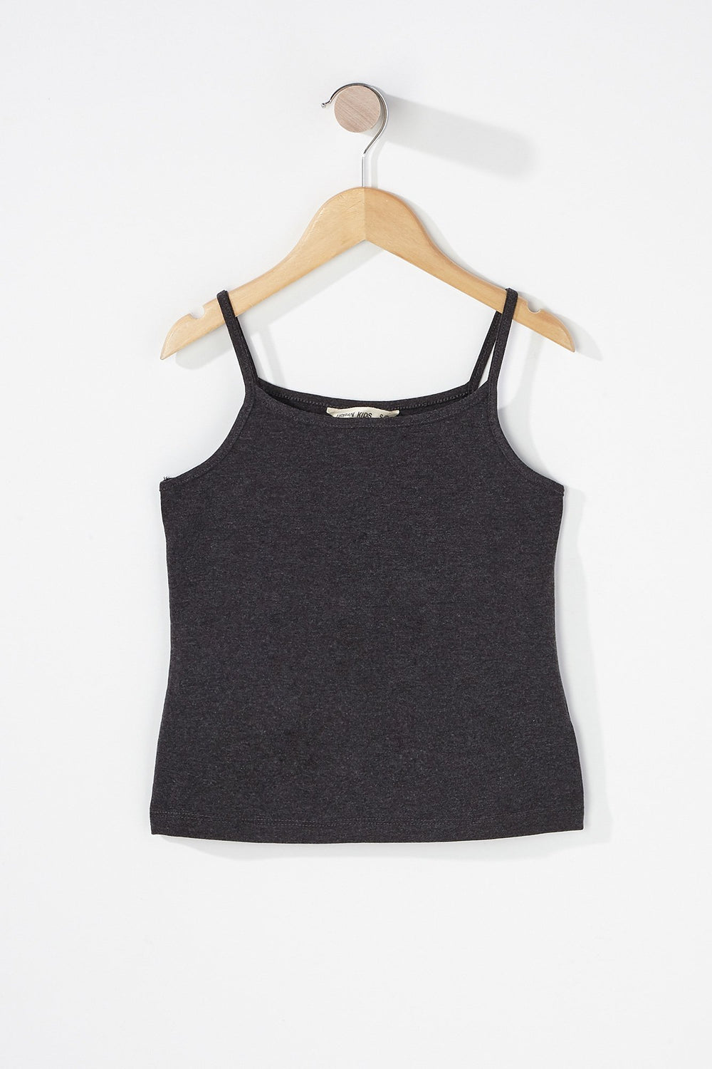 Kids Girls Coloured Basic Camisole Charcoal