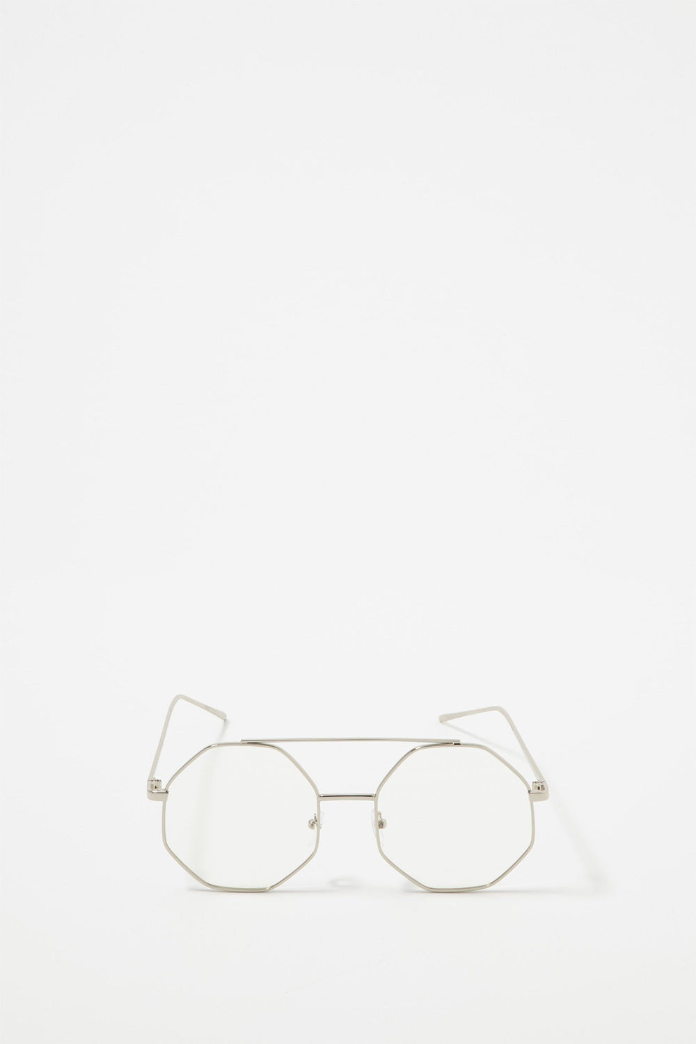 Women Lunettes de soleil octogonales Clair