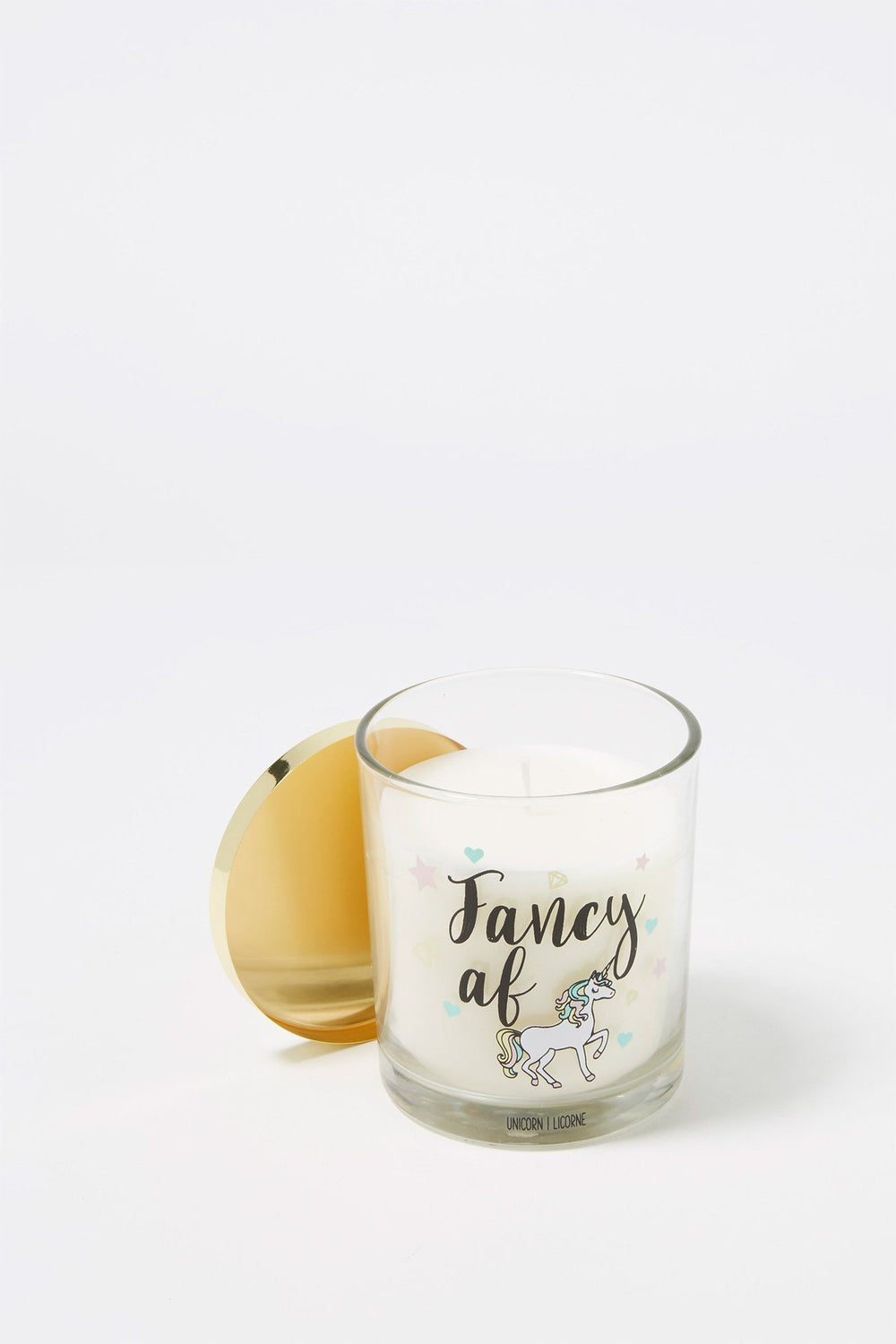 Women Fancy Unicorn Glass Candle Clear