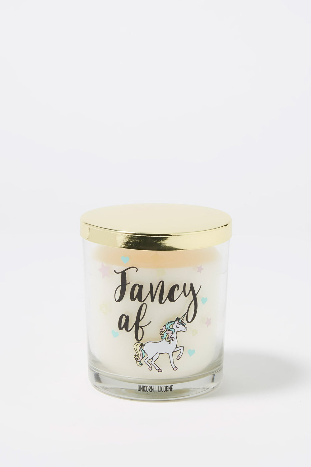 Women Fancy Unicorn Glass Candle Clear