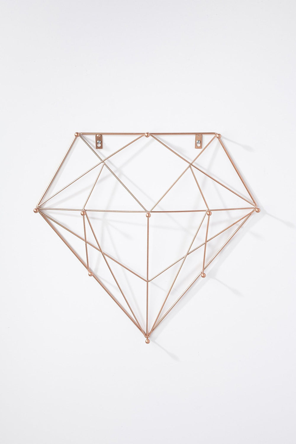 Women Copper Metal Diamond Wall Hook Hanger Copper