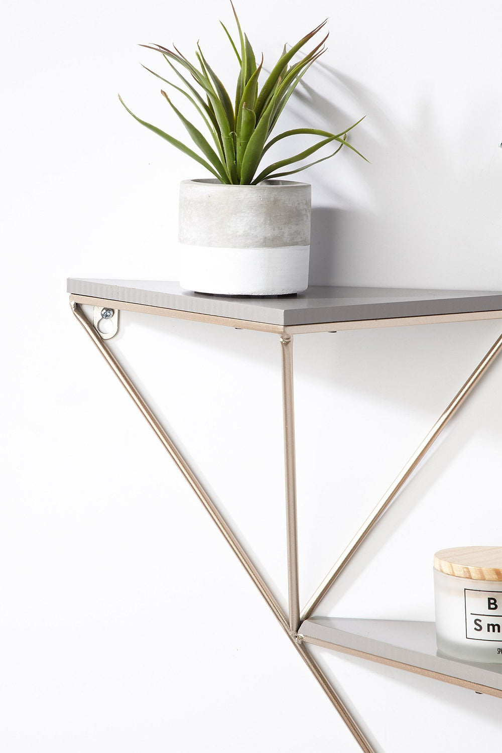 Women Geometric 2-Tier Wall Shelf Copper