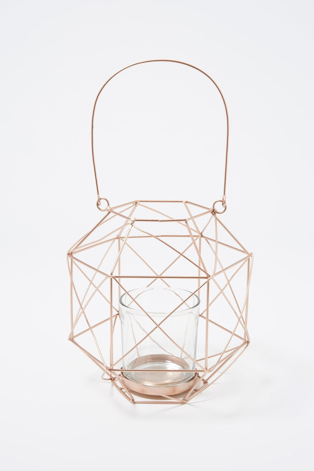 Women Geometric Wire Lantern Copper