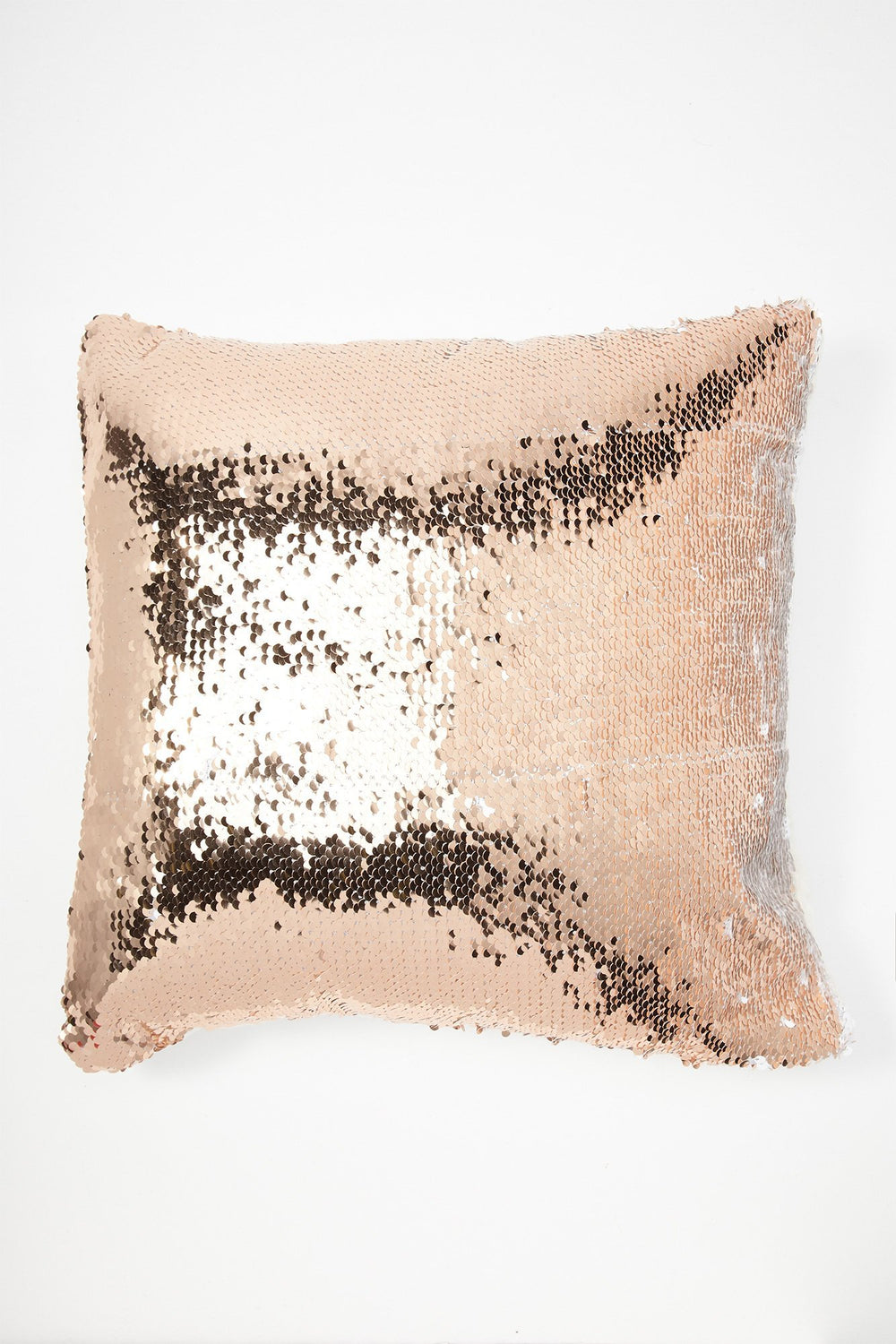 Women Metallic Reversible Sequins Pillow Copper
