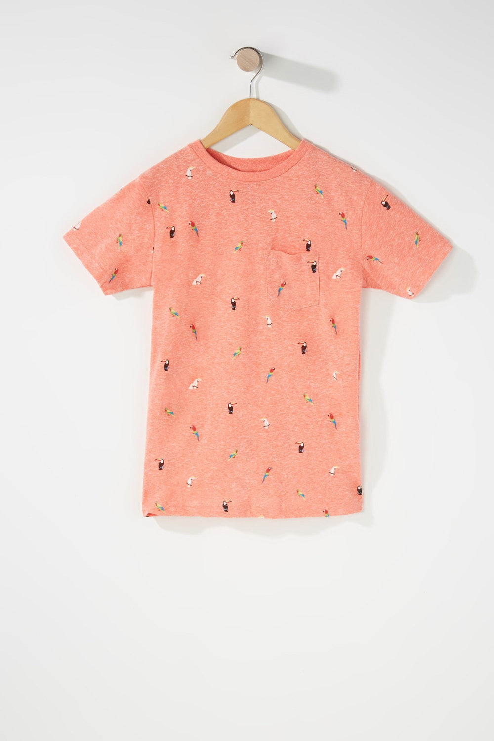 Kids T-shirt imprimé à encolure dégagée pour garçon Corail
