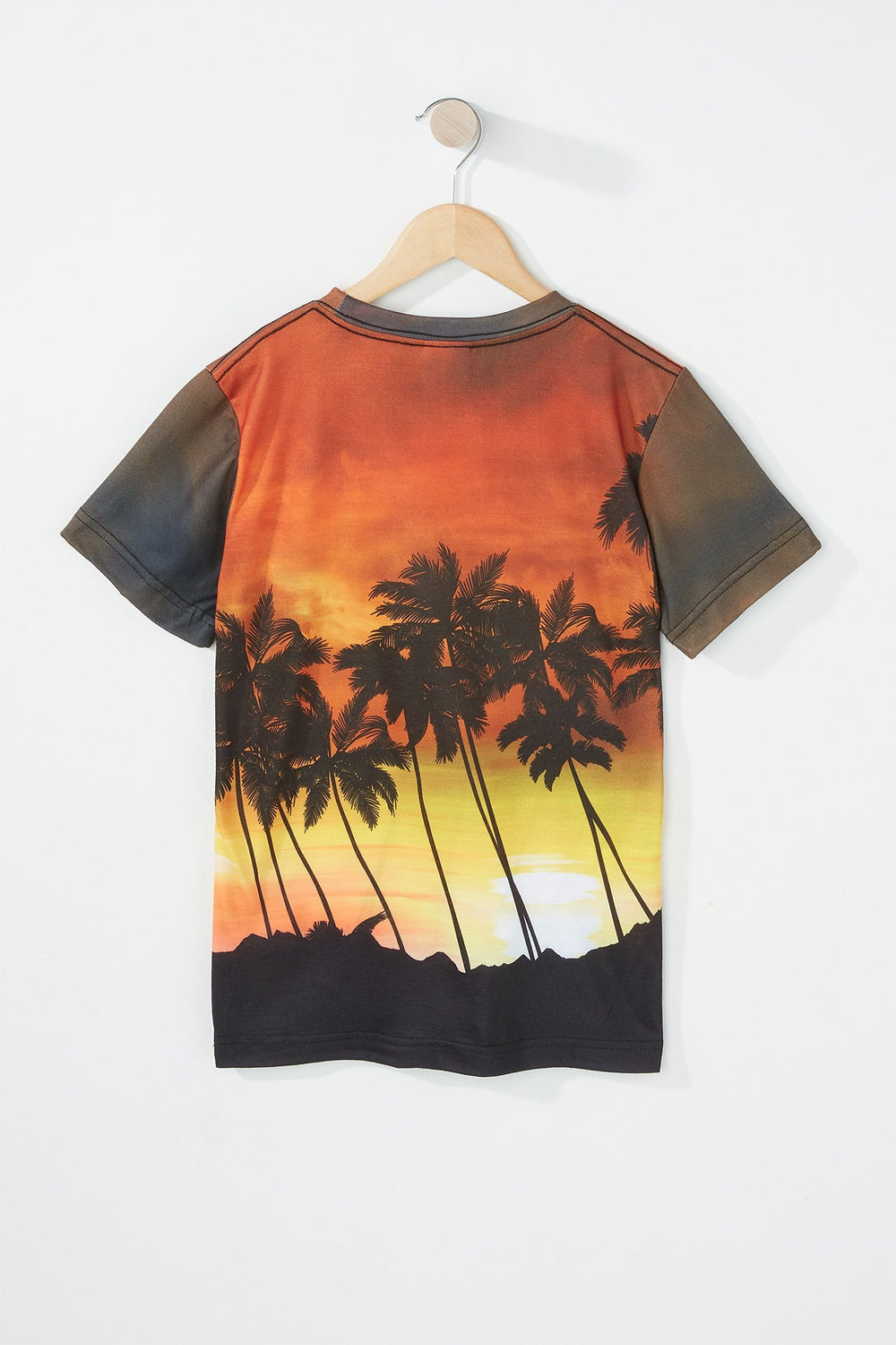 Kids Boys Chill Vibes Palm Tree Graphic T-Shirt Coral