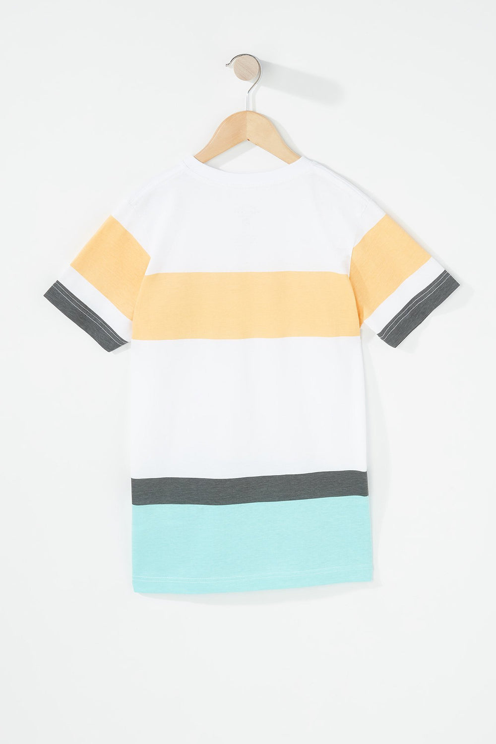 Kids Boys V-Neck Colour Block Pocket T-Shirt Coral