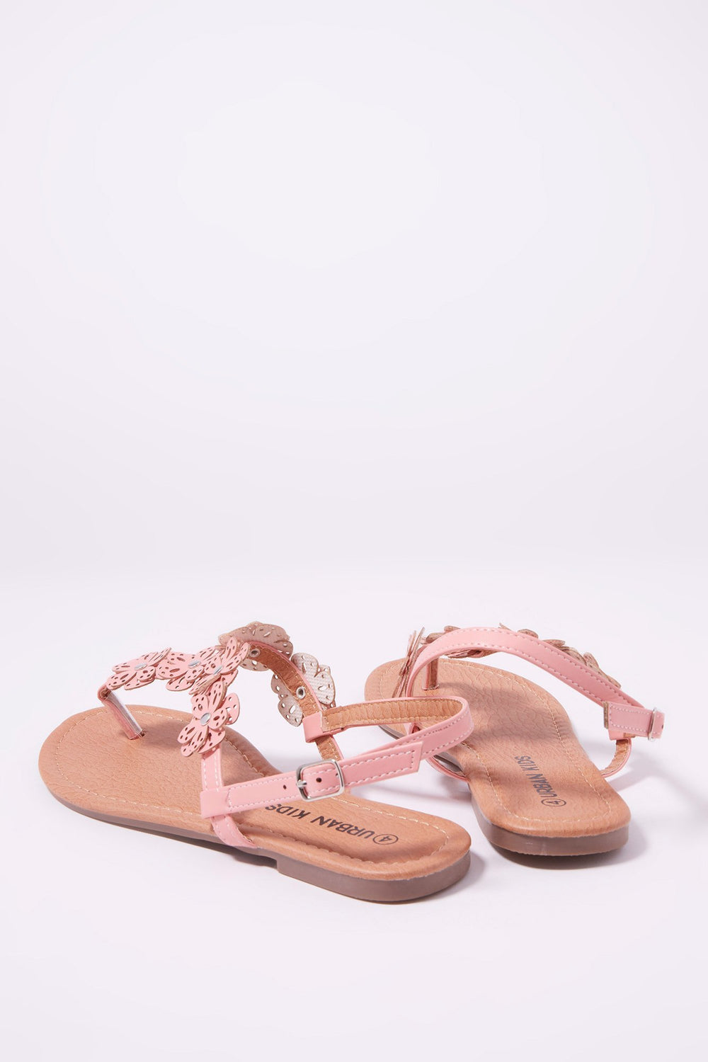 Kids Girls Floral T-Bar Sandal Coral