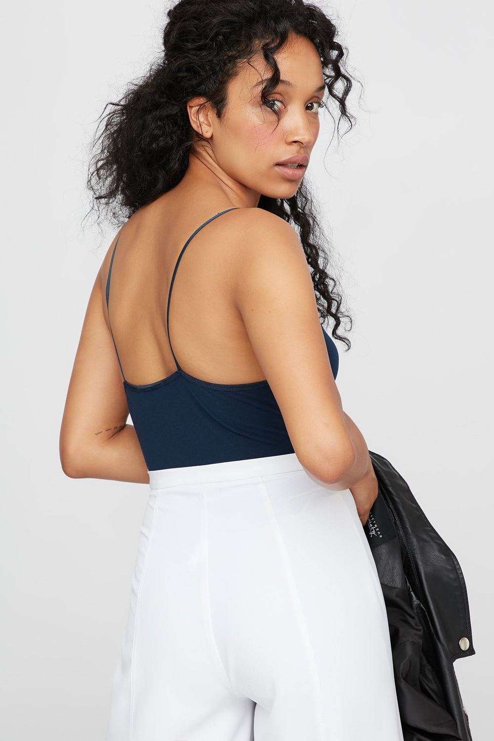 Women Longline Basic Camisole Dark Blue