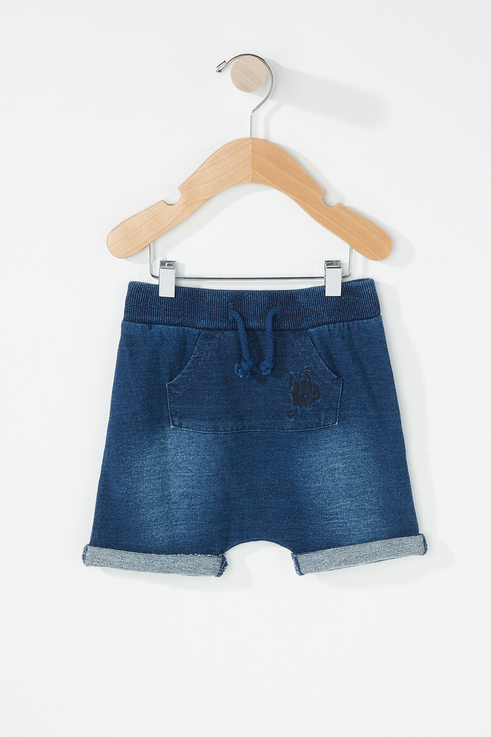 Kids Baby Boy Roll-Up Denim Jogger Short Dark Blue