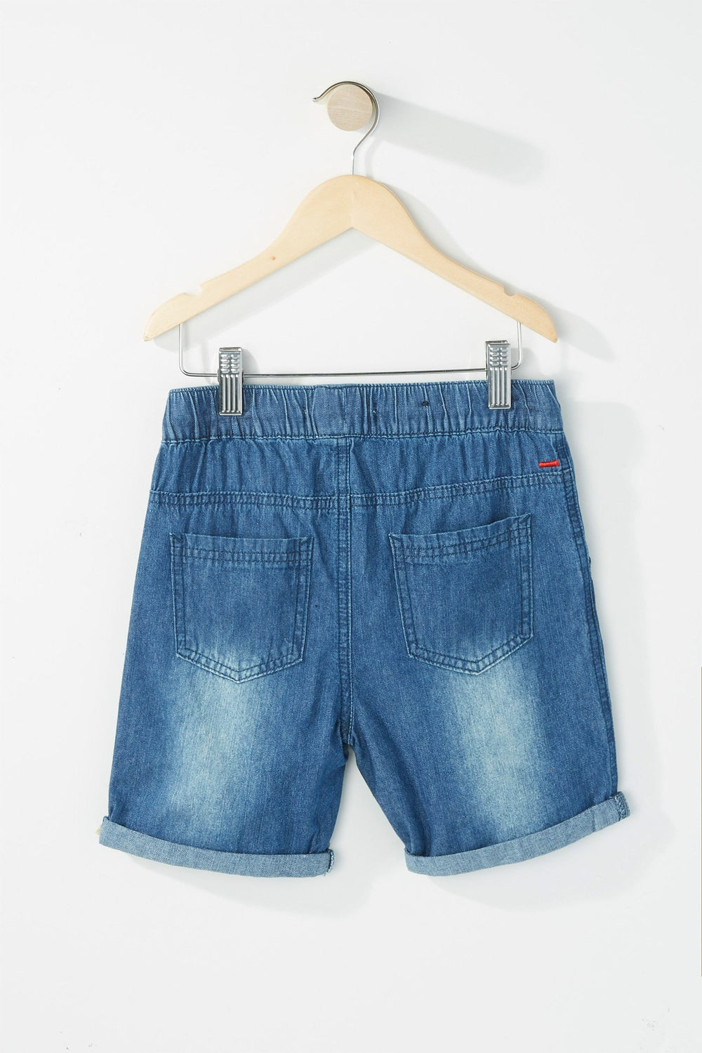 Kids Boys Roll-Up Denim Drawstring Short Dark Blue