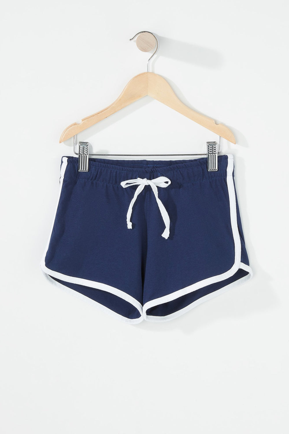 Kids Girls Contrast Dolphin Hem Drawstring Short Dark Blue