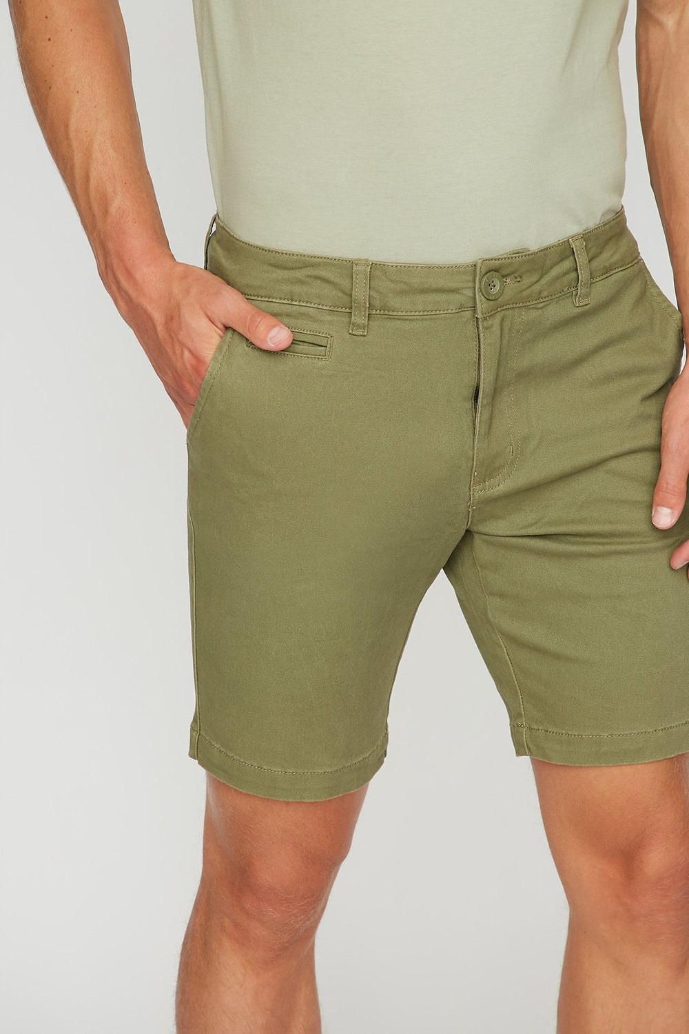 Men Basic Chino Short Dark Green