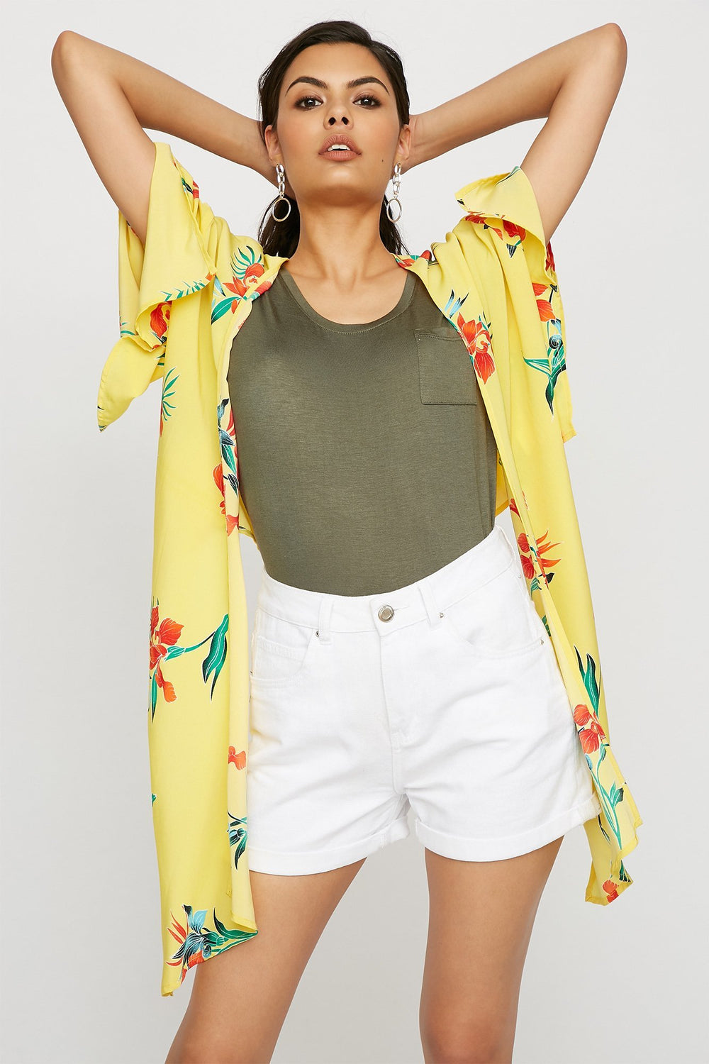 Women Scoop Neck Soft Pocket Coloured Basic T-Shirt Dark Green