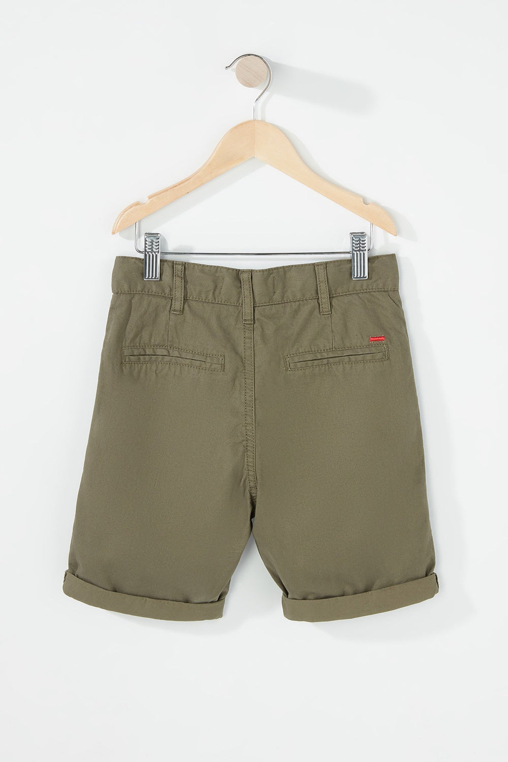 Kids Boys Roll-Up Chino Short Dark Green
