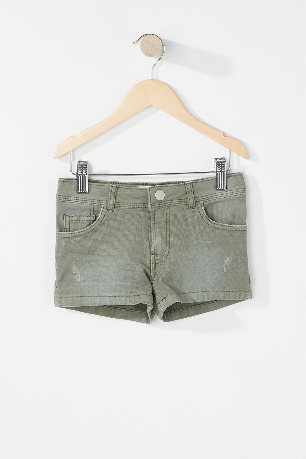 Kids Girls Coloured Denim Short Dark Green