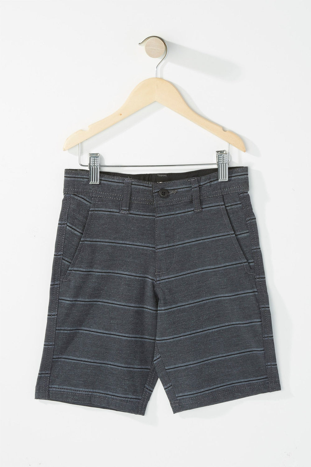 Kids Boys Striped Hybrid Short Dark Grey
