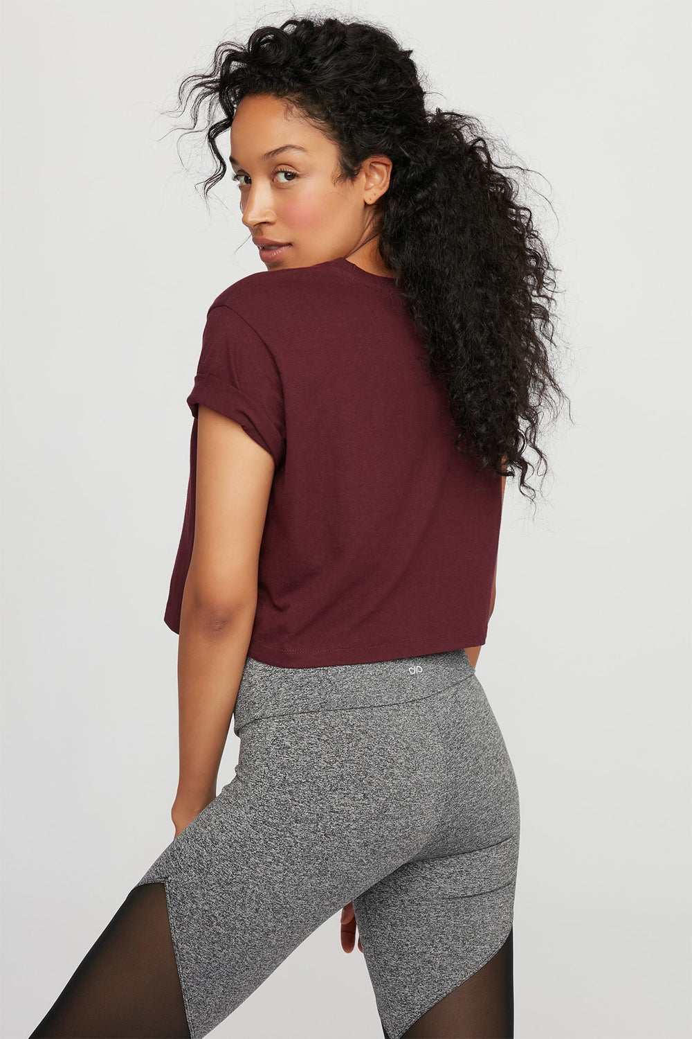 Women Iconic Heart Cropped Graphic T-Shirt Dark Red