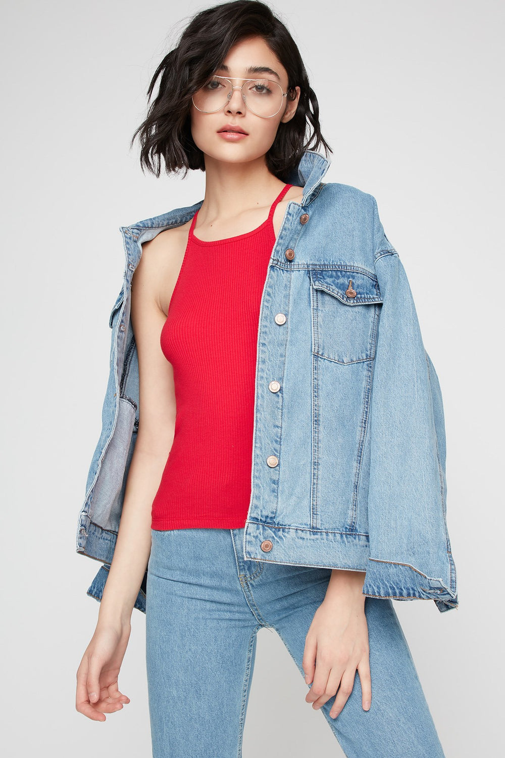 Women Ribbed Mock-Neck Camisole Dark Red