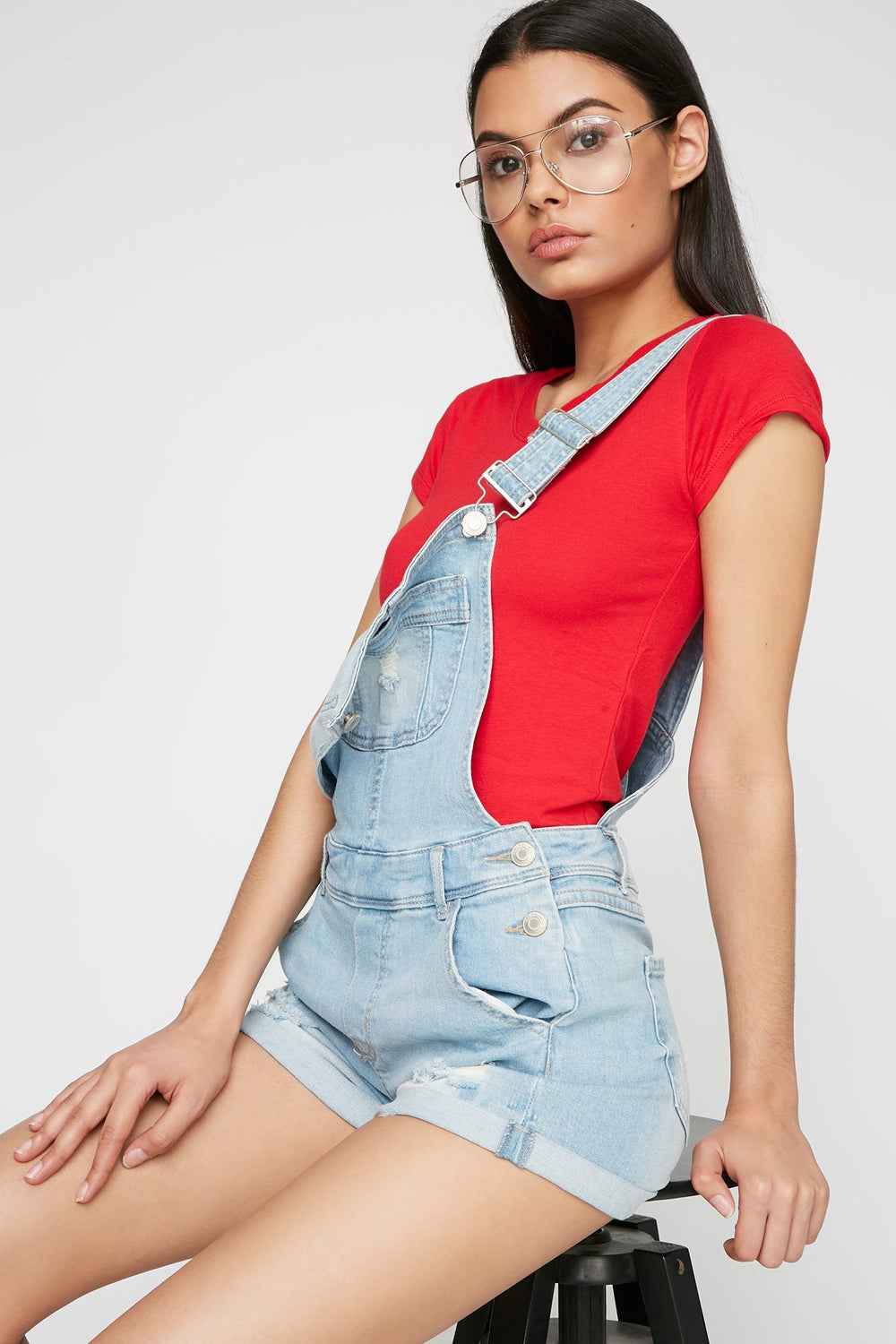 Women Scoop Neck Basic T-Shirt Dark Red