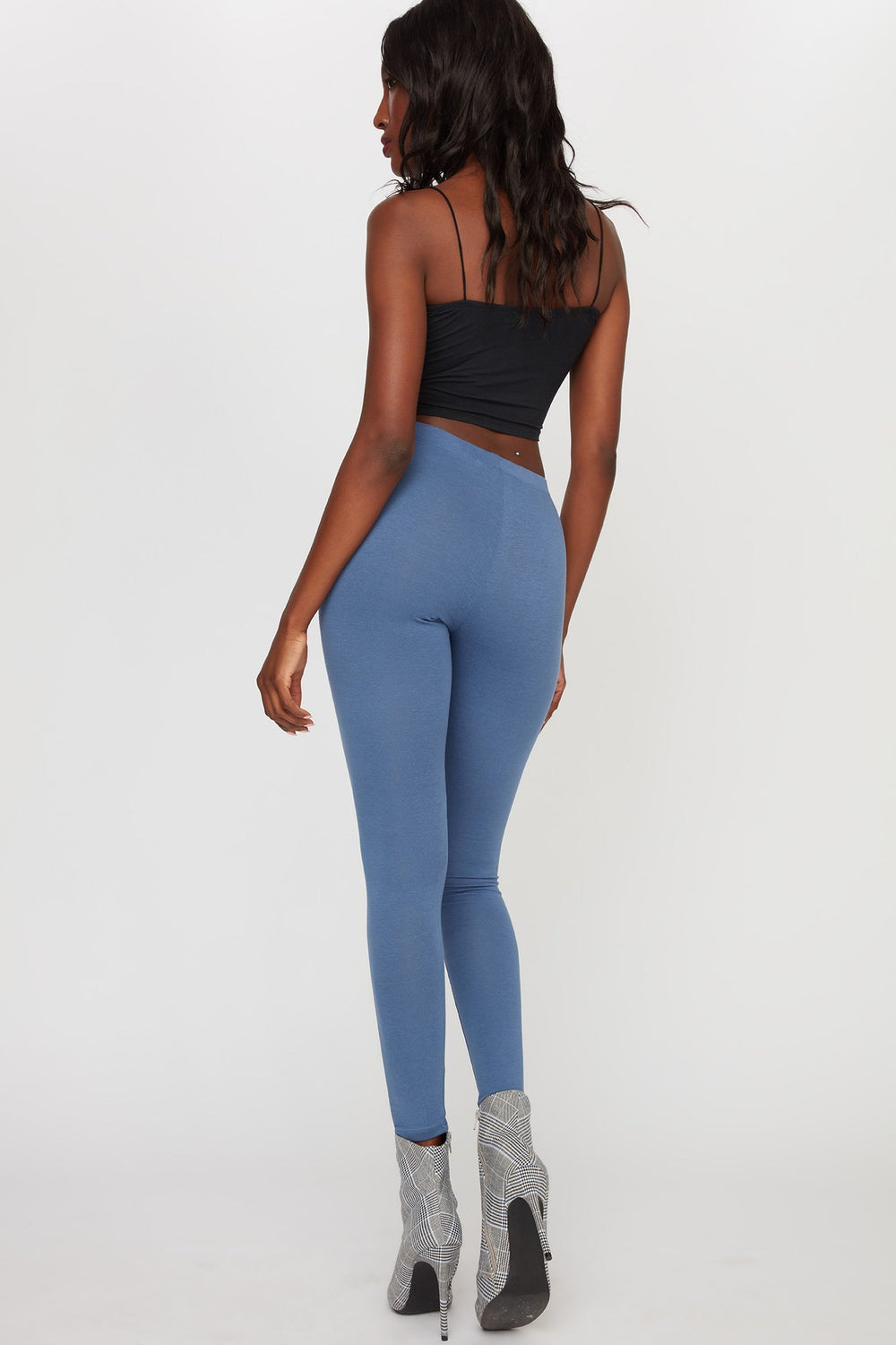 Women Basic Soft Legging Denim Blue