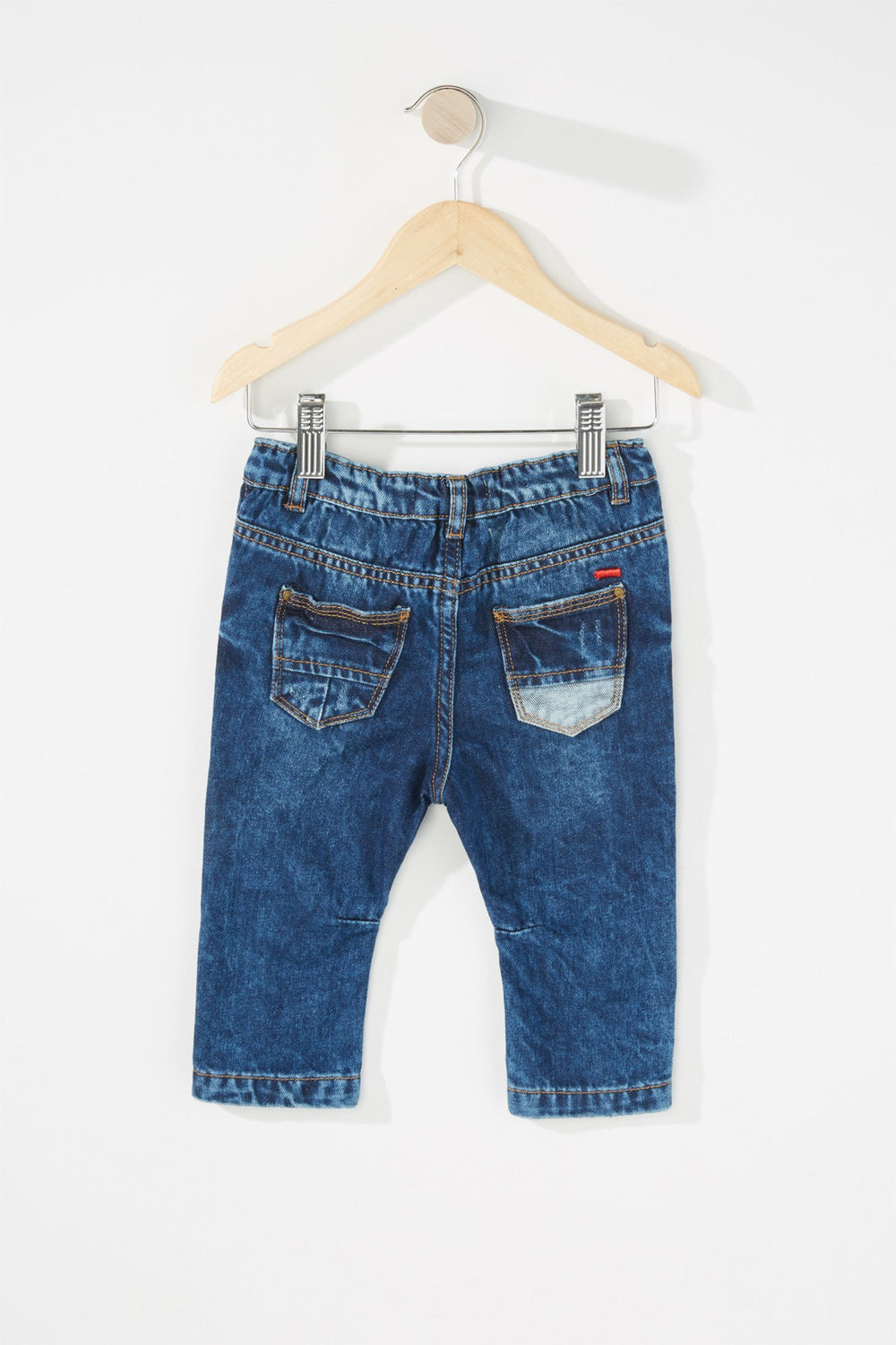 Kids Baby Boy Patches & Stitches Skinny Jean Denim Blue