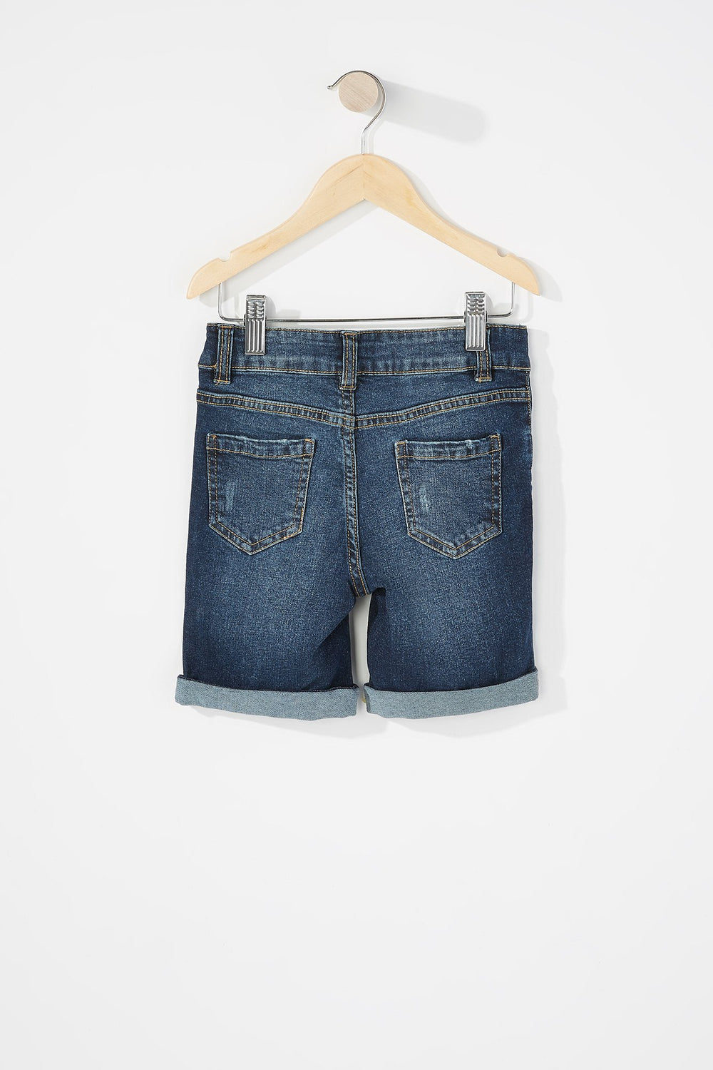 Kids Girls Roll-Up Bermuda Short Denim Blue