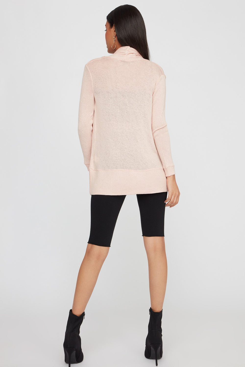 Women Cardigan asymétrique moucheté Dragée