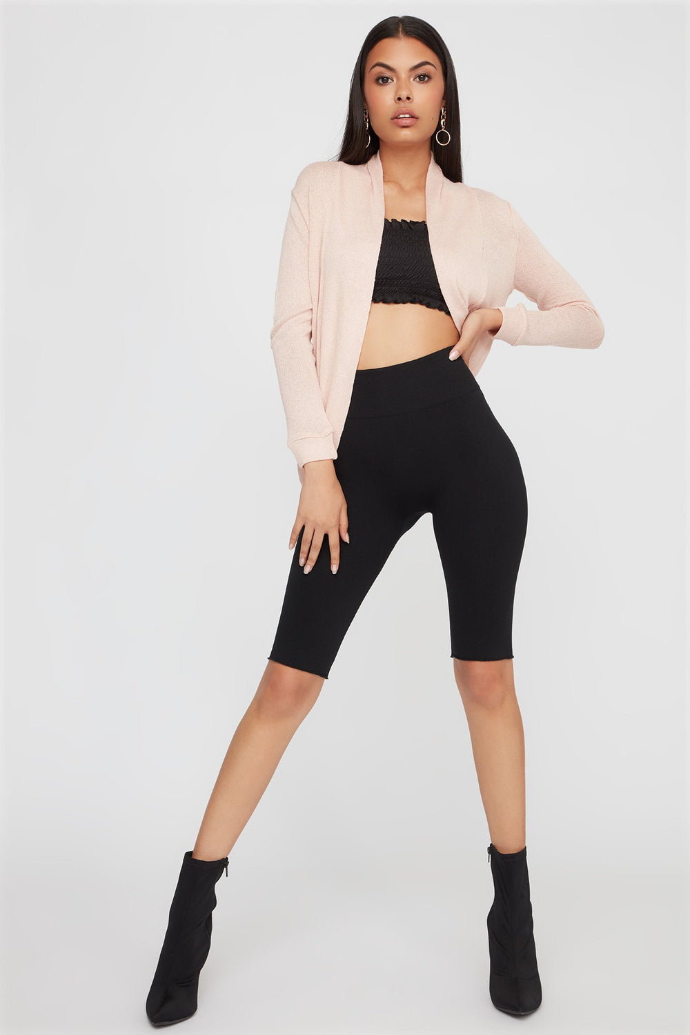 Women Cardigan asymétrique moucheté Dragée