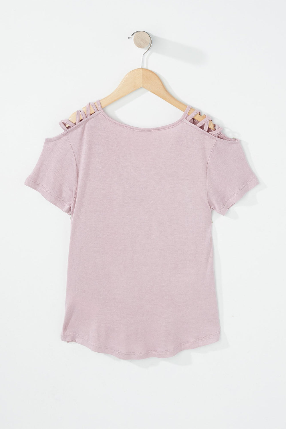 Kids T-shirt avec motif de cage et poche à encolure en V et fermeture à glissière pour fille Dragée
