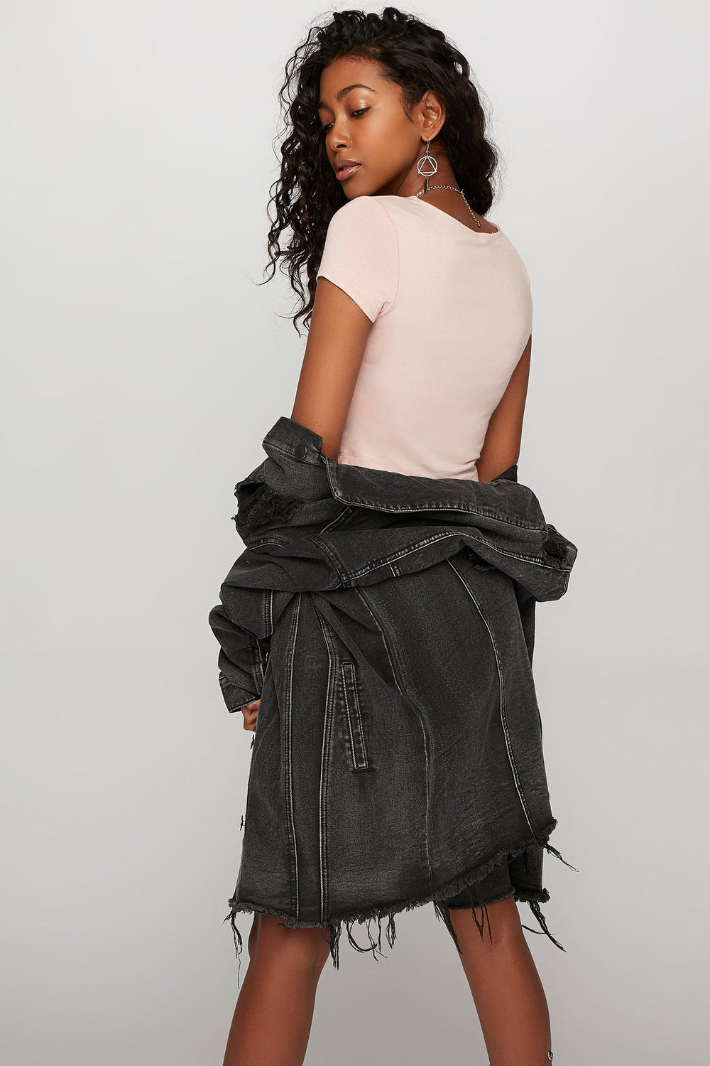 Women Cropped Front-Knot T-Shirt Dusty Rose
