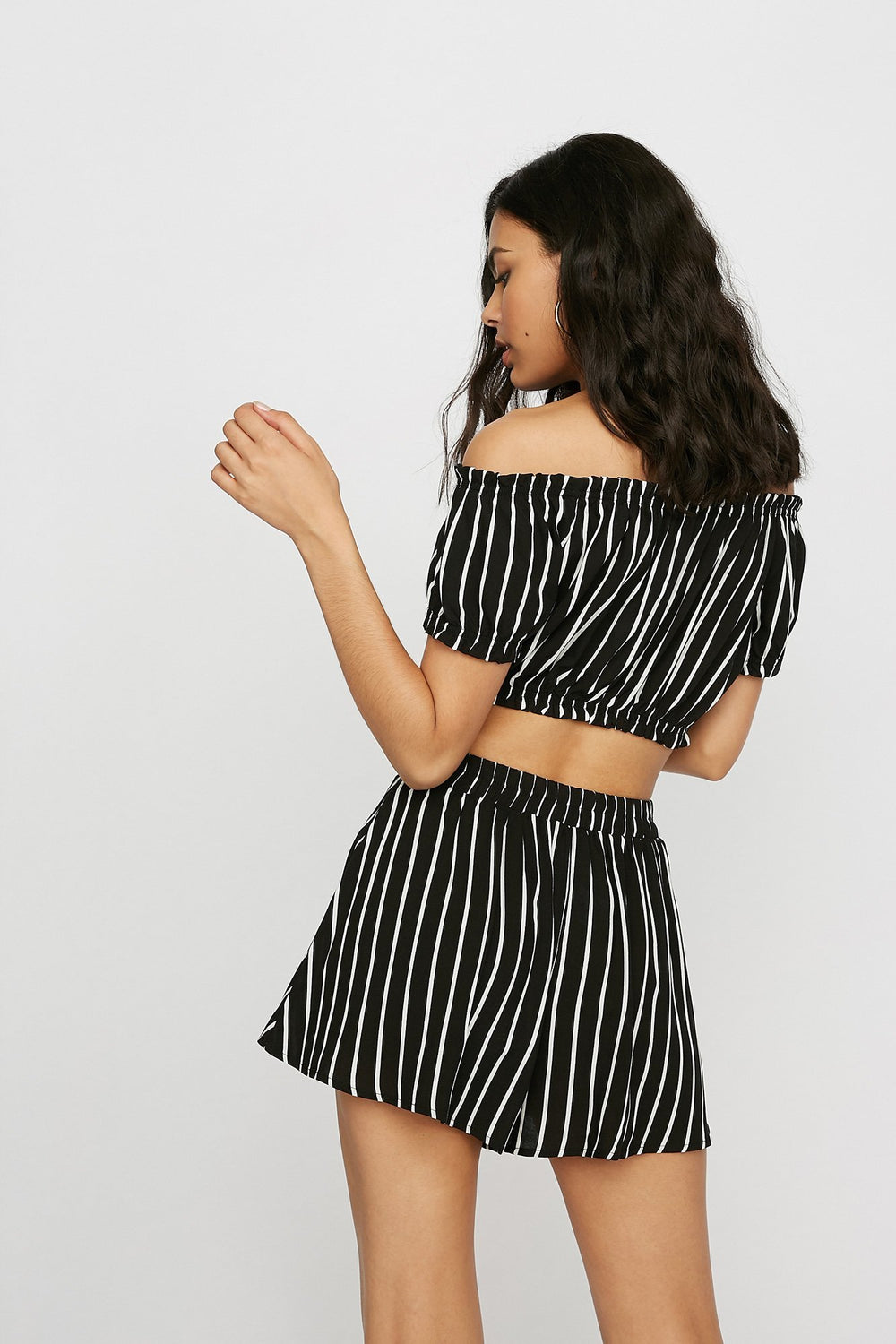 Women Short léger imprimé à enfiler avec taille haute Écossais