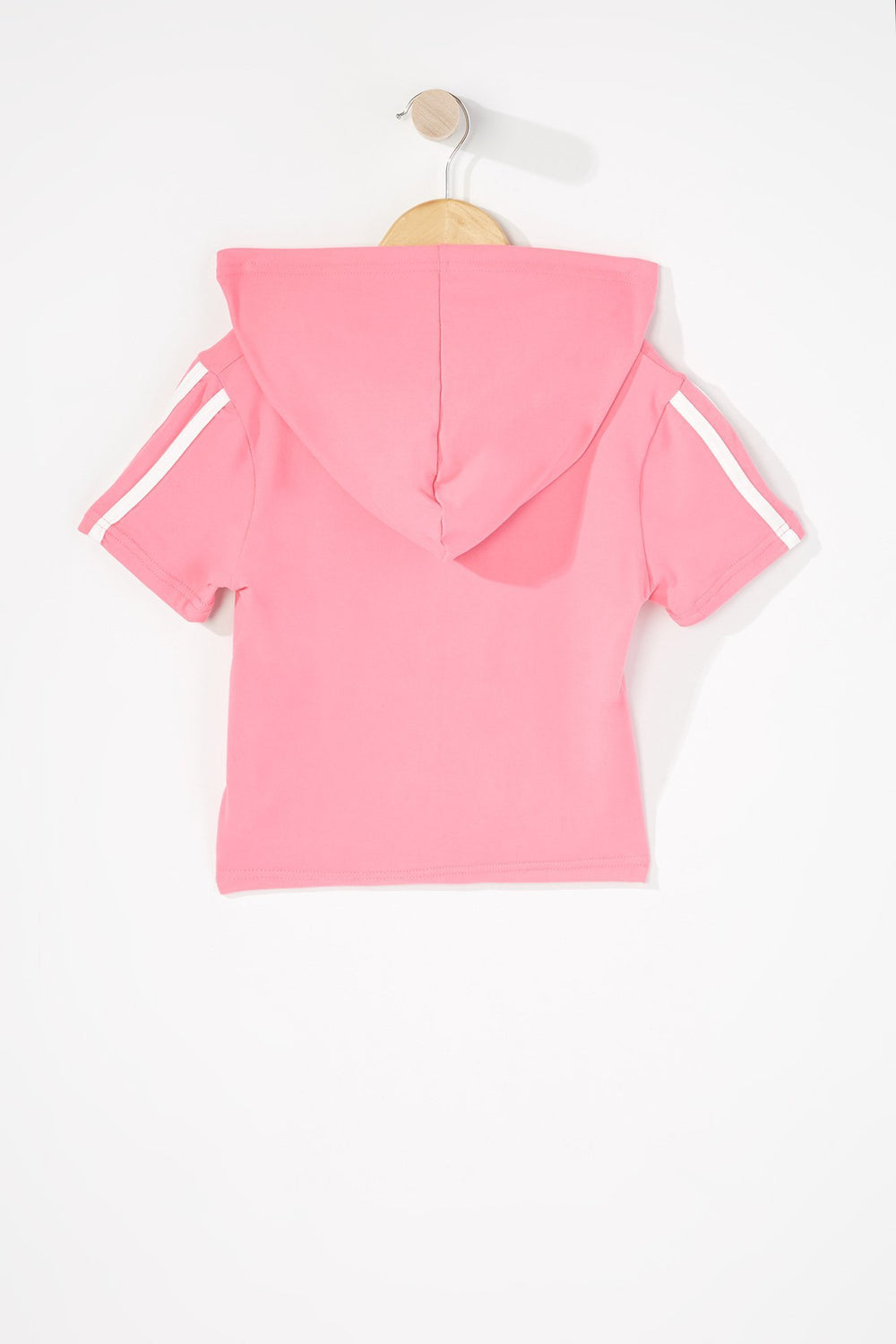 Kids T-shirt à capuchon à enfiler avec rayures latérales pour fille Fuchsia