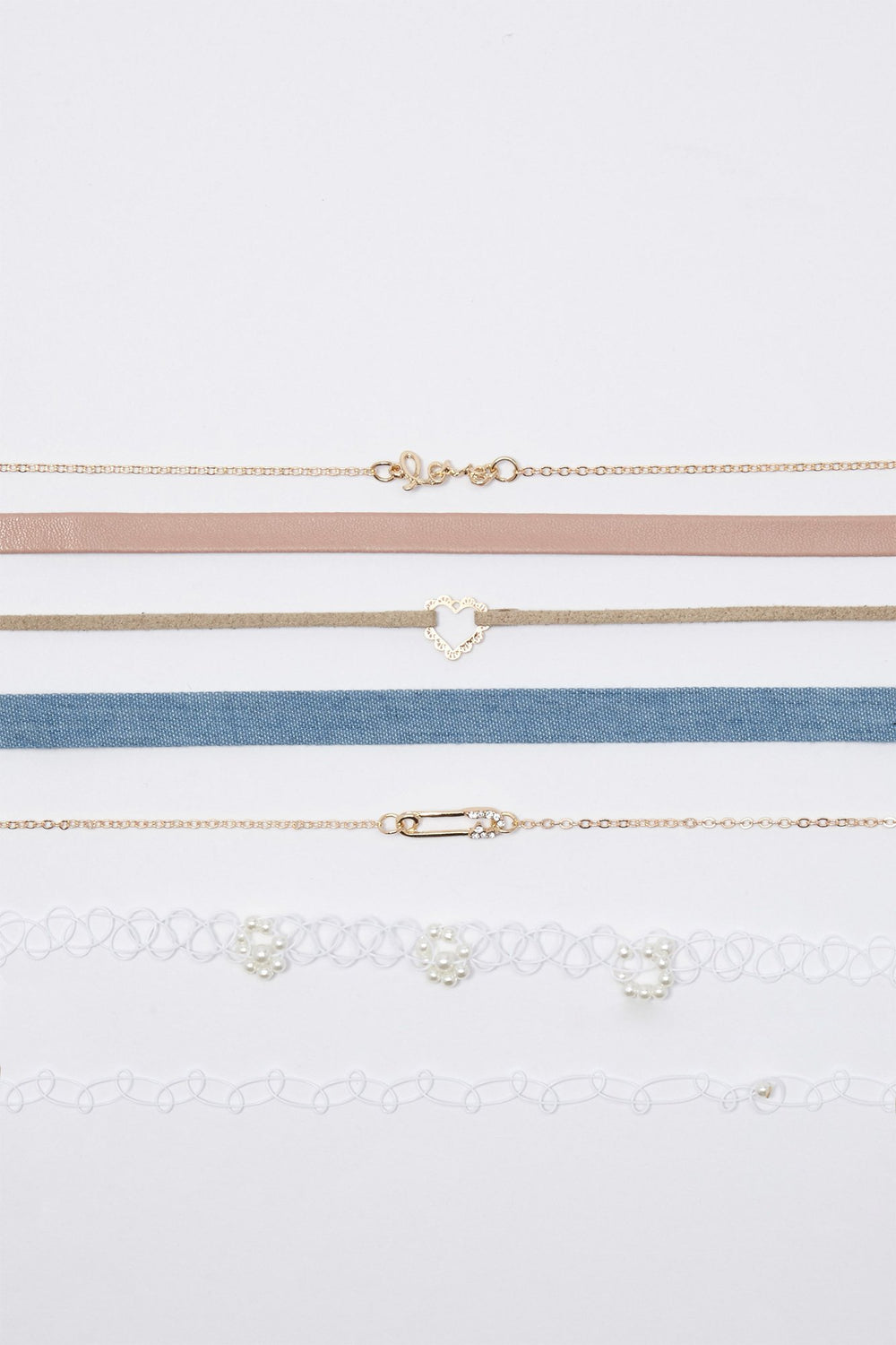 Women Assorted Choker Set (6 PC) Gold