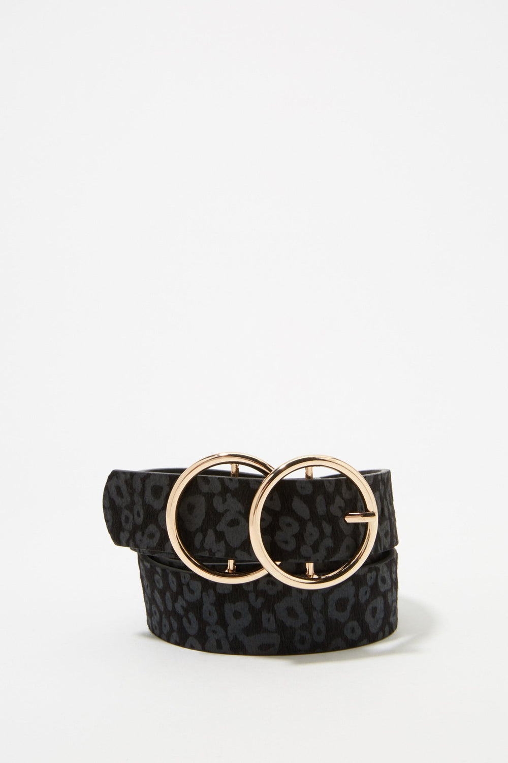 Women Ceinture avec boucle circulaire double Gold