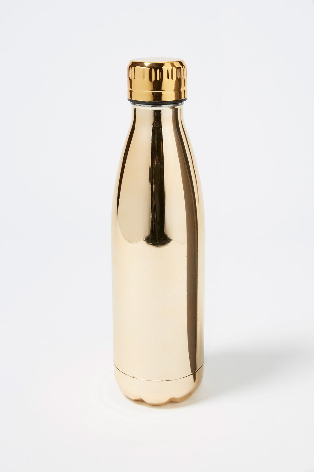 Women Chrome Metallic Water Bottle Gold