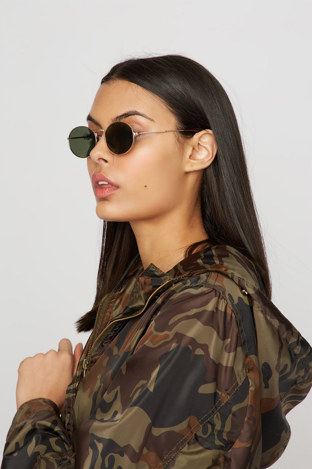 Women Classic Retro Round Sunglasses Gold