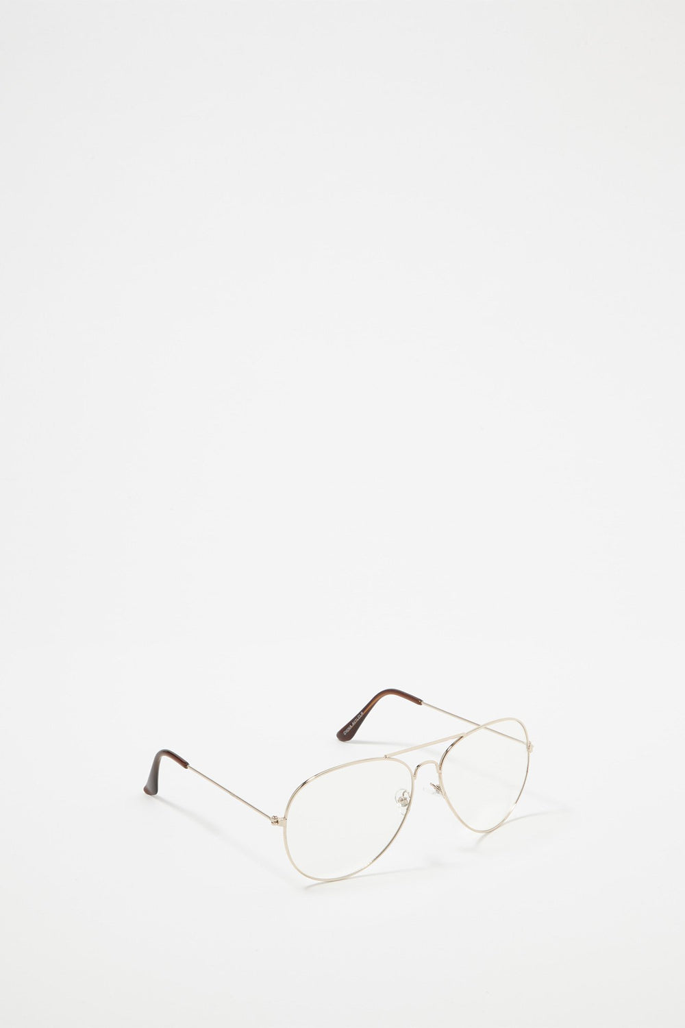 Women Clear Aviator Brow Bar Sunglasses Gold