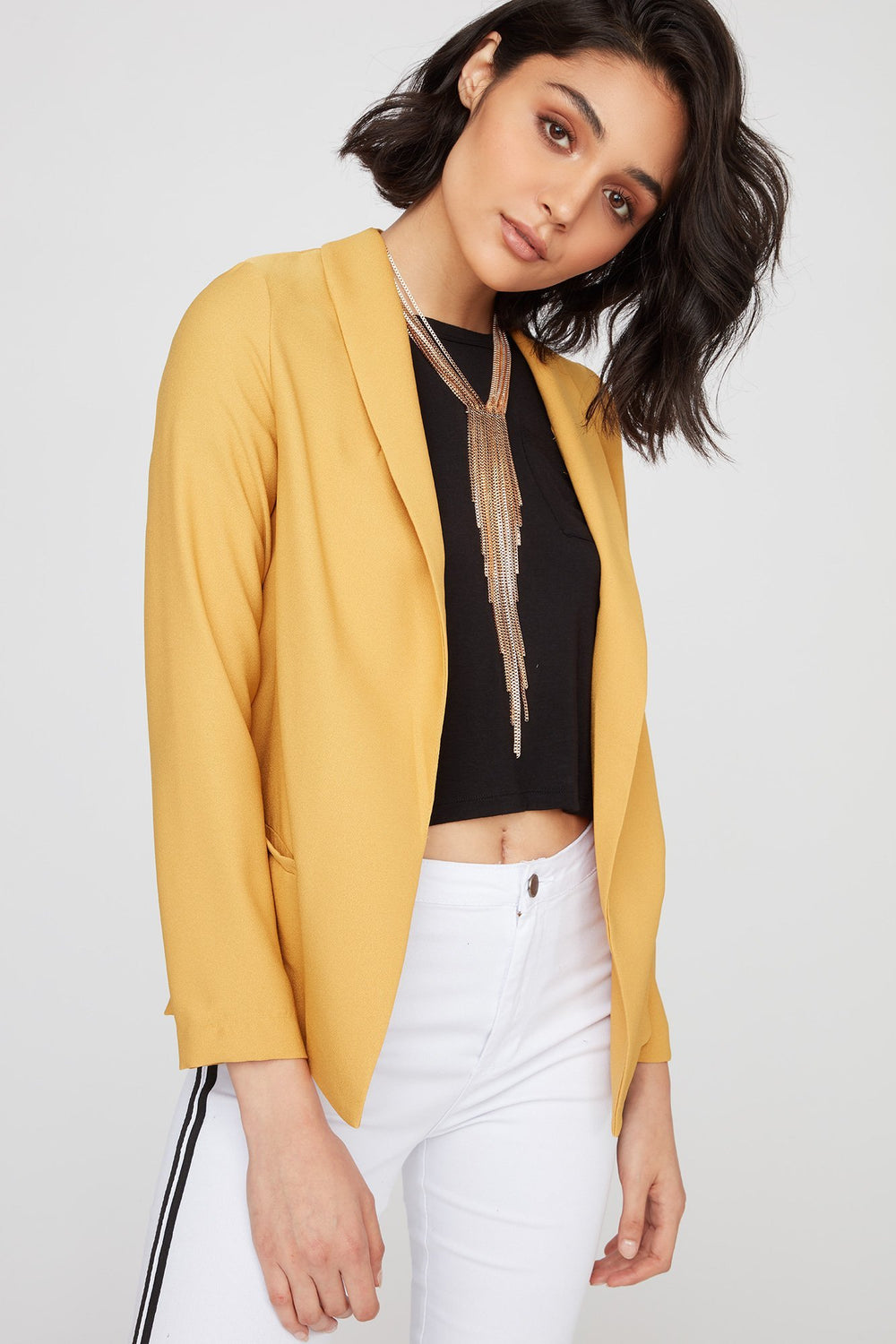 Women Collier plastron à rangs multiples avec breloque Gold