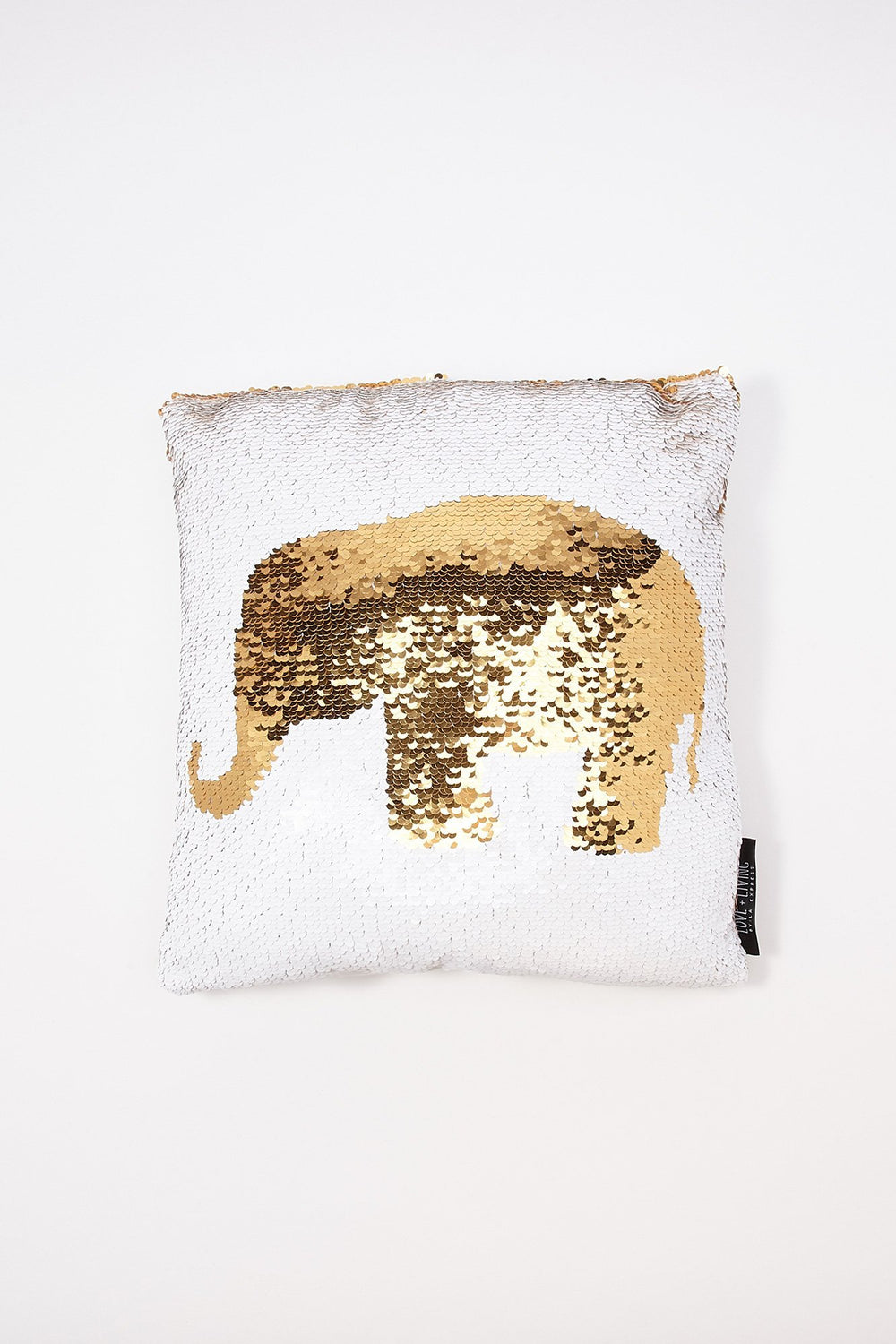 Women Coussin Éléphant en paillettes réversibles Gold
