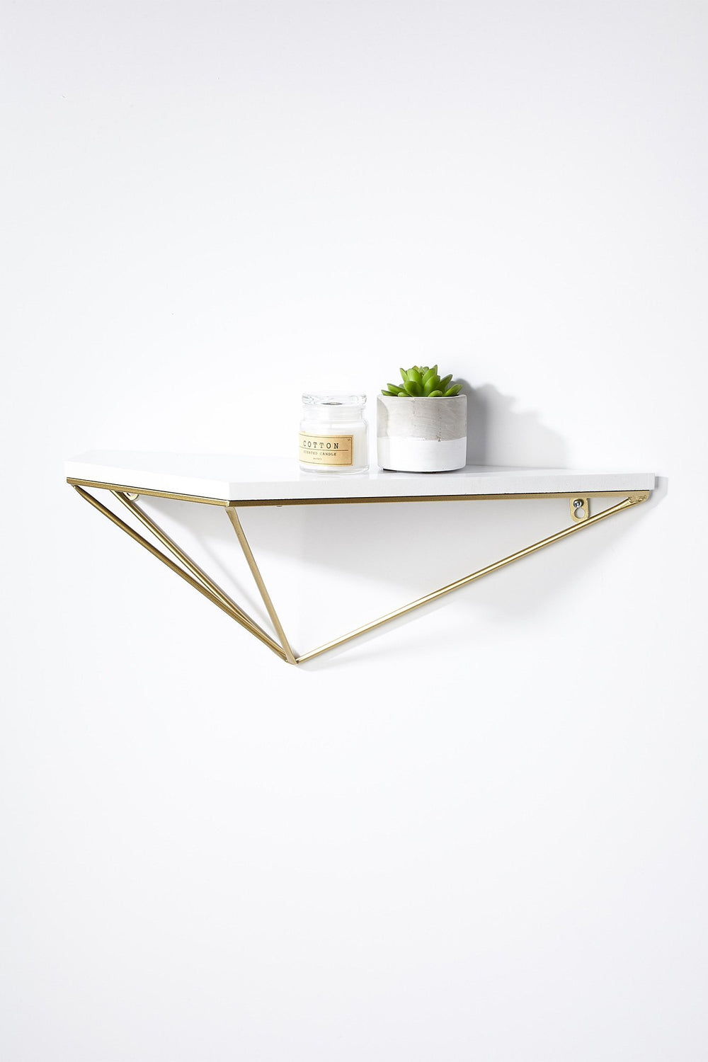 Women Geometric Wall Shelf Gold