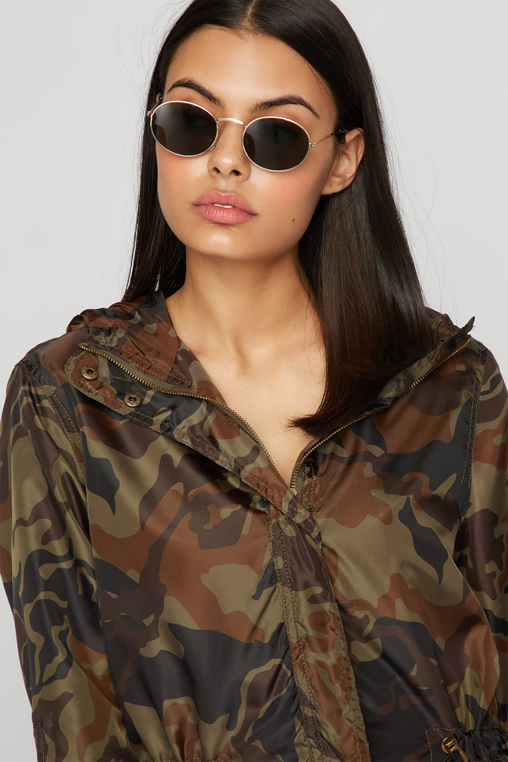 Women Lunettes de soleil rétro rondes classiques Gold
