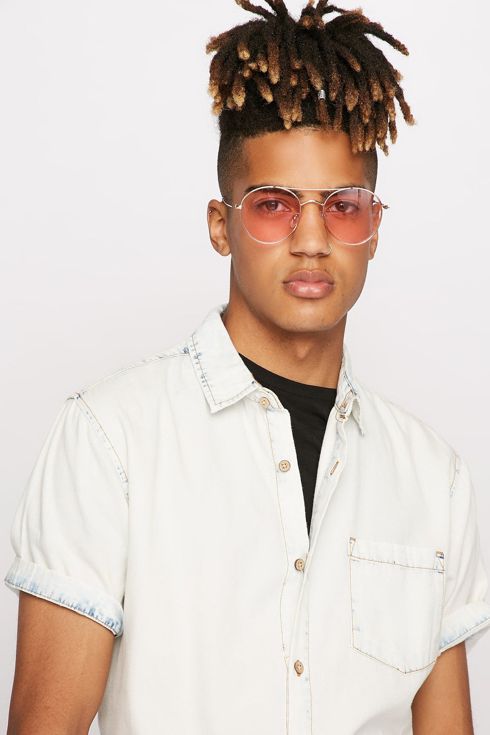 Men Lunettes de soleil rondes Gold