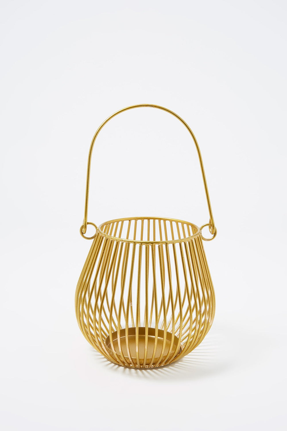Women Metal Wire Lantern Gold