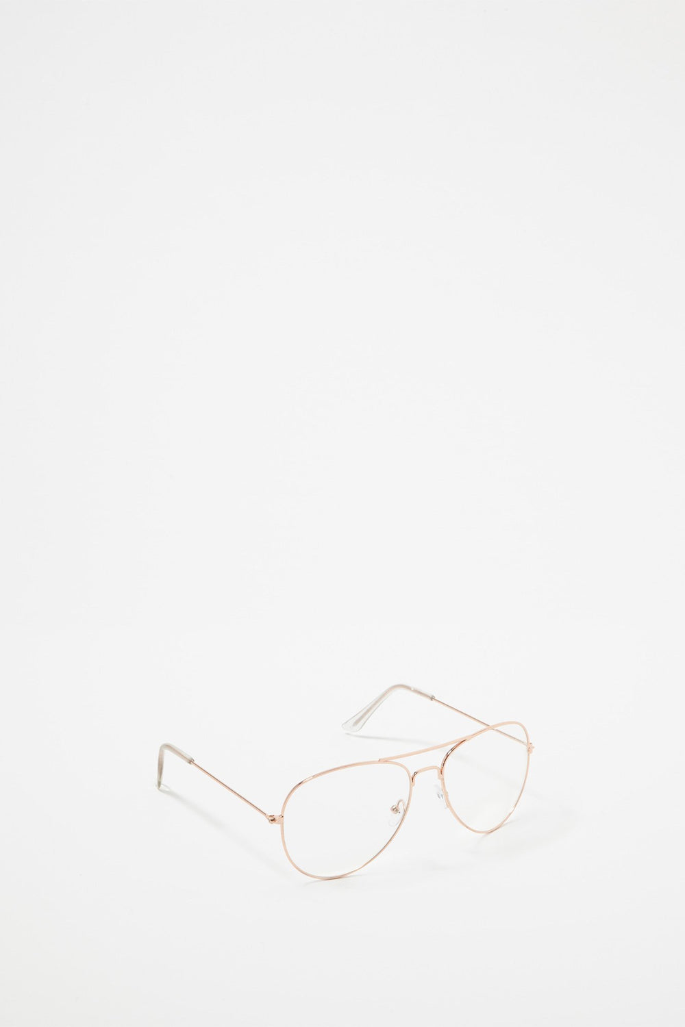 Men Oversized Clear Aviator Brow Bar Sunglasses Gold