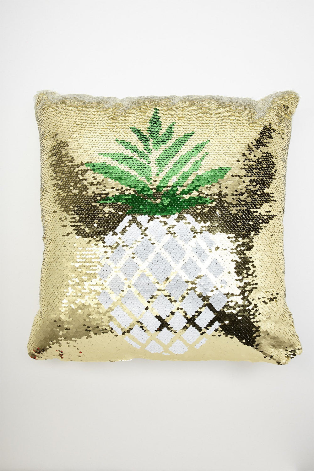 Women Reversible Sequins Pineapple Pillow Gold